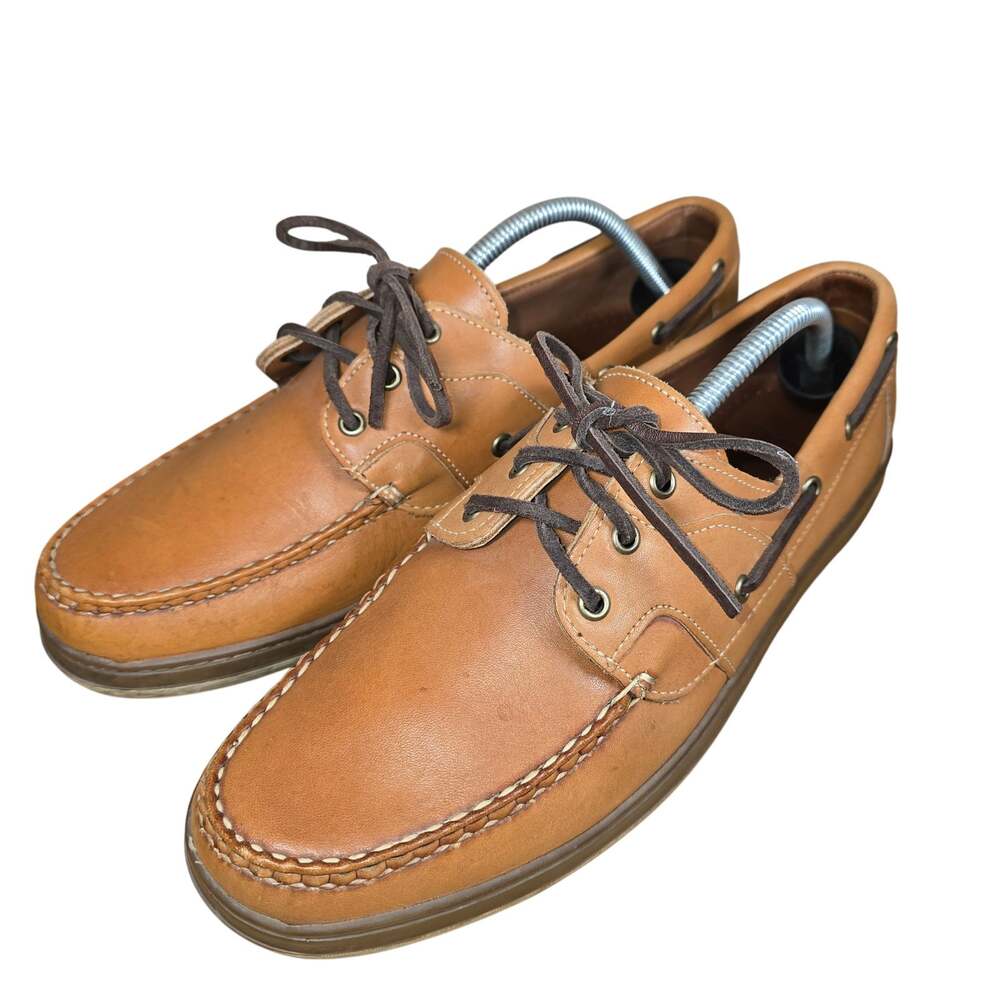Allen Edmonds Eastport Brown 3~Eye Leather Boat Shoe Sz 10.5 D VGC Preppy